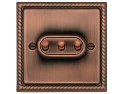 Переключатель 3-клавишный тумблер T&J Electric ColossaI Antique Copper