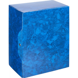 Папка архивная Attache на кнопке 150мм, синий мрамор, ламининированный картон