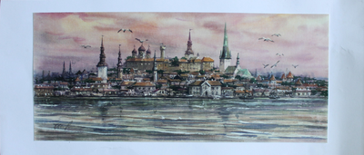 "Городской пейзаж" хромолитография 2000-е годы