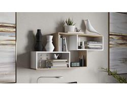 Полка настенная тип 4 Дуб Сонома/Белый