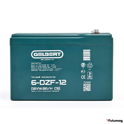 Тяговый аккумулятор Gelbert 6-DZF-12 (12V14.5A/H C5)