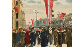 78 Сосновская А.Е. Праздник. Невский проспект 1950-е гг. к.м. 23,5Х30