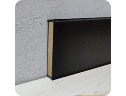 Напольный плинтус с мягким краем Dollken cubu flex life, высота 80 мм. толщина 11 мм. цвет черный