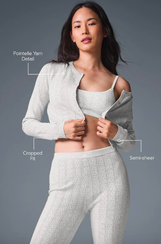 Alo Yoga POINTELLE SWEATER BE MINE CARDIGAN - Кардиган (Размер S)