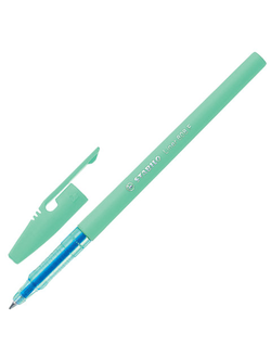 Ручка шариковая STABILO Liner Pastel, СИНЯЯ, корпус мятный, узел 0,7 мм, линия письма 0,3 мм, 808FP1041-2, 20 штук в упаковке