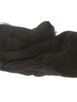 Шерсть для валяния, лента гребенная, Камтекс, полутонкая, черный (003), 50г