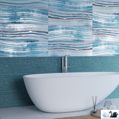 Плитка настенная Gracia Ceramica Marella turquoise wall 01 30 х 90 см голубой рельеф