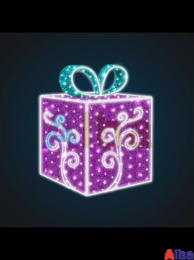 Световая композиция Новогодний подарок с узором 1,0 м