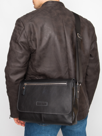 Кожаная мужская сумка Caltrano black (арт. 5067-01)