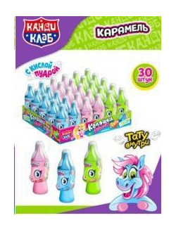 Карамель с кисл.пудрой и тату "Коняшка Лолли" асс. 5гр*30шт*12бл.