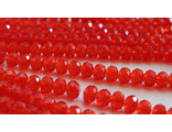 Бусины стеклянные граненые &quot;Рондель&quot;, 6 мм, цвет светлый красный (346)