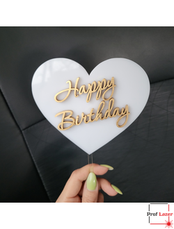 Топпер из акрила С днем рождения