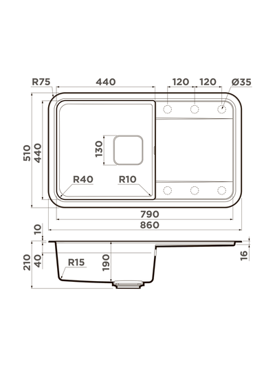 МОЙКА OMOIKIRI Tasogare 86-BE