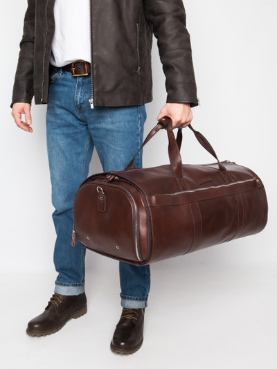 Кожаный портплед / дорожная сумка Milano Premium 
brown (арт. 4035-53)