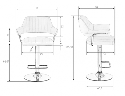 Стул барный LM-5019 велюр Gold