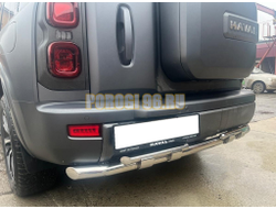 Защита заднего бампера двойная с перемычками Папа Тюнинг d60/42 для HAVAL H9 2024-