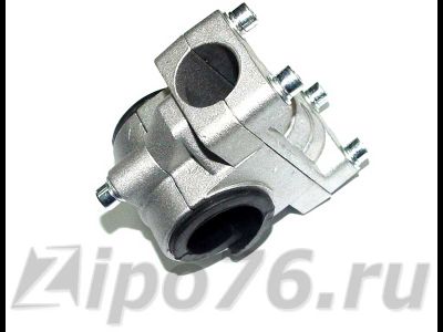 Кронштейн крепления ручки газа бензокосы под штангу 26 мм с резиновой втулкой