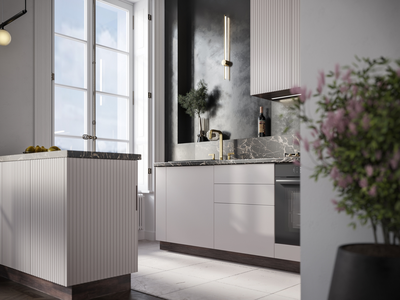 Сиэль Атласный серый модульная кухня