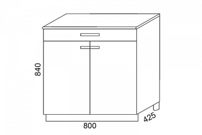 Шкаф напольный Н800-1Я Мальва (Эра)