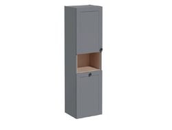 Пенал высокий, Vitra Root Classic, 40 см, с корзиной для белья, матовый серый, левосторонний, 68519