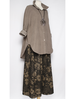 Рубашка "Вельвет защип сзади" бежевая до р.54