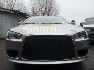 Защита радиатора Mitsubishi Lancer X 2011- black PREMIUM