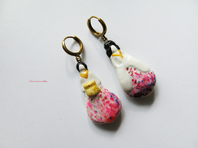 Серьги из холодного фарфора "Восточная красавица"