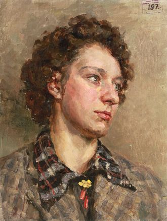 Сосновская А.Е. Женский портрет. х.м. 41Х32 1950-е (62)