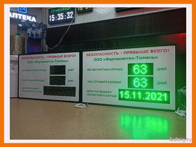 Электронное табло без несчастных случаев, наш лучший результат, дата последнего несчастного случая