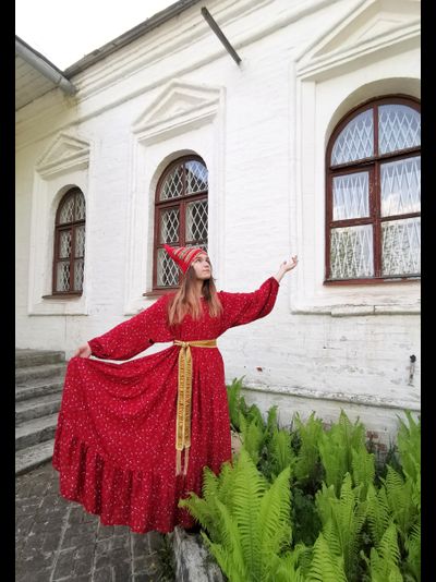 Платье ярусное "Птица Тройка"