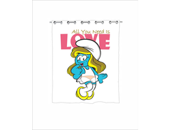 Штора в ванную для влюбленных, на 14 февраля  №12