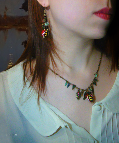 "Пчёлы с медовых лугов", комплект украшений в стиле бохо-шик