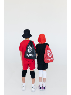 РЮКЗАК КРАСНЫЙ  "МЯЧ РИСОВАННЫЙ"