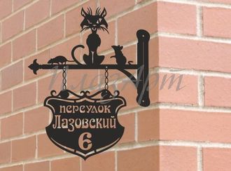 адресная вывеска кошка