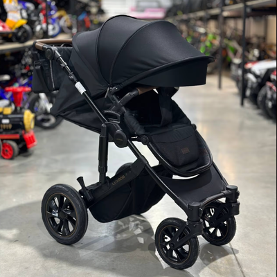 Детская коляска 3 в 1 Luxmom 808 Черный Экокожа