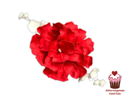 Цветы сахарные Пион махровый красный