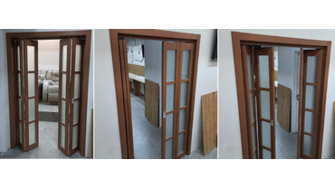 OPTIMA PORTE, модель 504.2222, цвет орех/ стекло сатина светлое