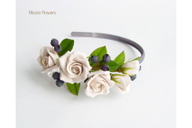 Ободок "Тирамису с черникой"