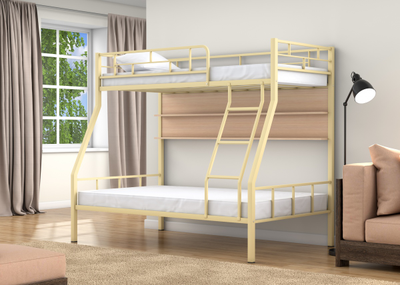 Двухъярусная кровать Раута Слоновая кость полка дуб молочный фото