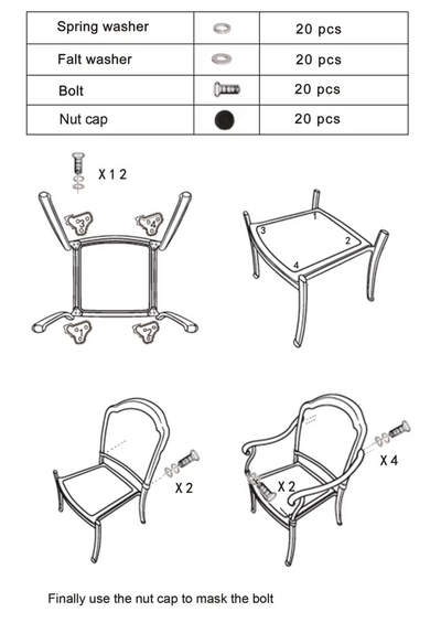 Кресло из литого алюминия Delhi разборное