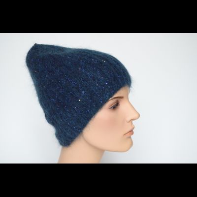 Синяя вязаная шапка зимняя Vizio Италия 8070 CYO