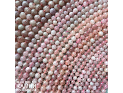 Розовый кварц мстр.Мадагаскар, без тонировки, шары 10-10,3 мм, цена за нить 19 см