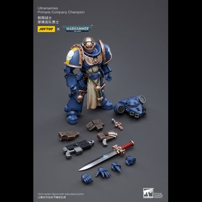 Примарис-чемпион Ультрамаринов (Warhammer 40k) - КОЛЛЕКЦИОННАЯ ФИГУРКА 1/18 Ultramarines Primaris Company Champion (JT3266) - JOYTOY