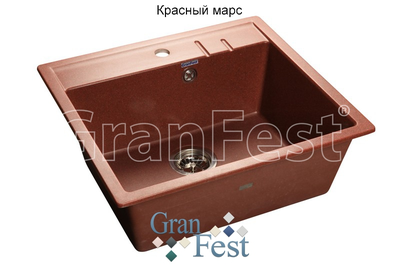 Керамическая мойка Granfest Гранфест QUADRO GF-Q560 1 секционная мойка с отверстием под смеситель