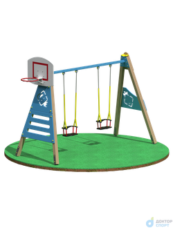 Качели «Трапеция с баскетбольным кольцом»