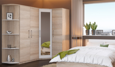 Шкаф Аврора 2-дв Белый+Сонома