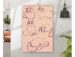 Перекидной календарь Котики №18