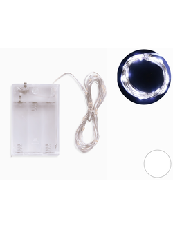 Светодиодная гирлянда #D-02 цвет: холодный на батарейках, 5 метров. (цена за 10шт)