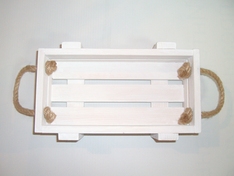 Ящик деревянный с реечным дном двухреечный с веревочными ручками