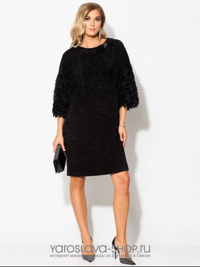 Стильное нарядное платье в черном цвете